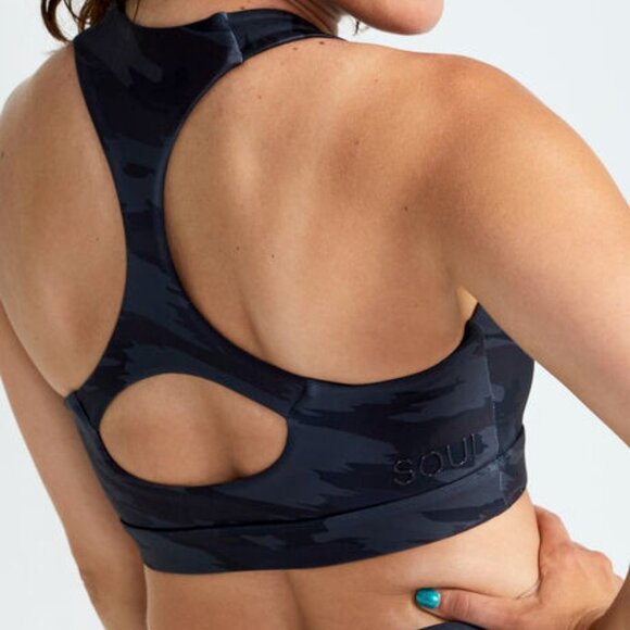 SOUL BY SOULCYCLE Double Knit Grey Camo Sports Bra - Picture 2 of 6